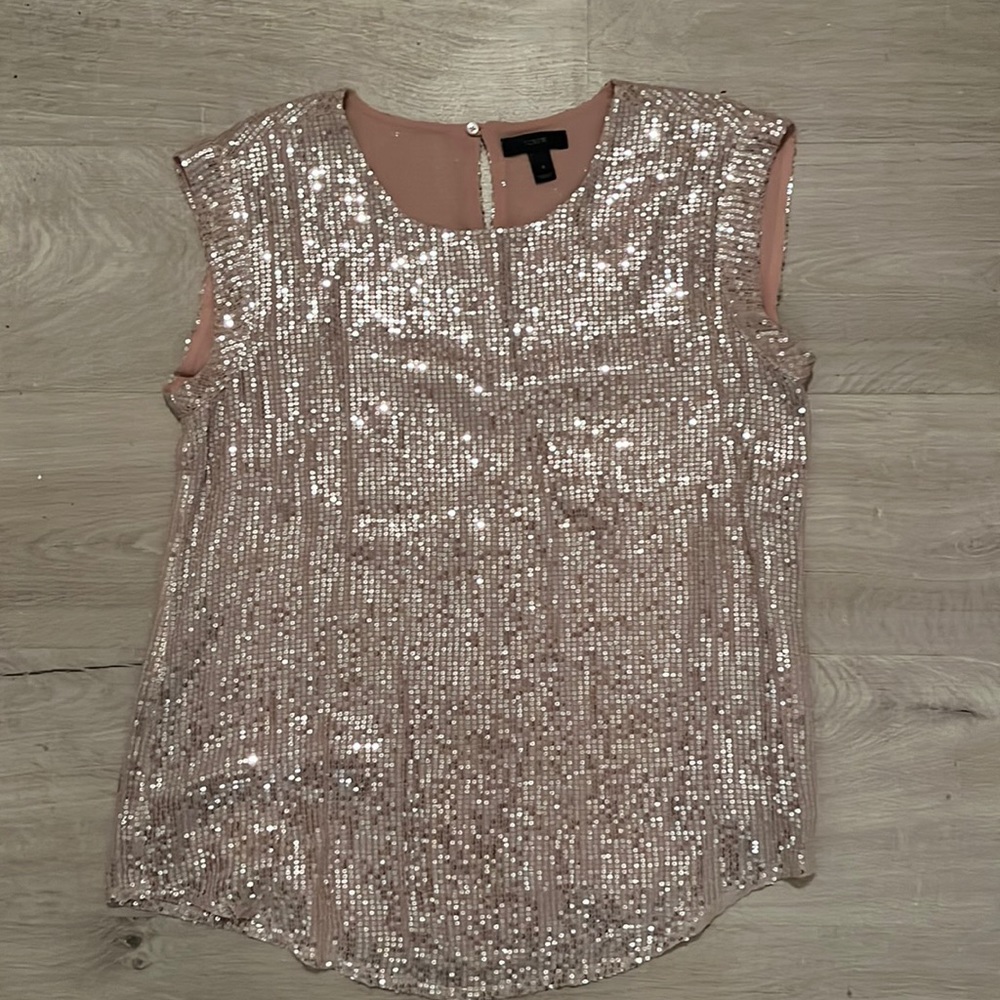 J. Crew Pink Sequin Sleeveless Top